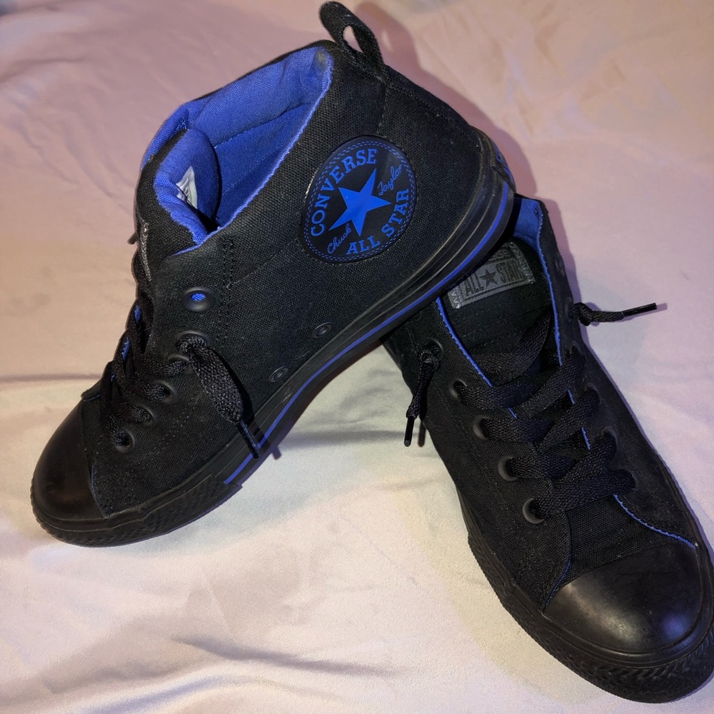 Converse Black and Blue Kids Sneakers